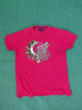Akoo Embroidered Logo Eagle Red T Shirt Sz XL